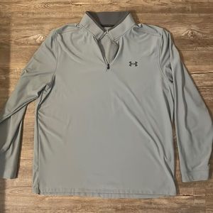 Mens Under armor golf grey quarter zip.